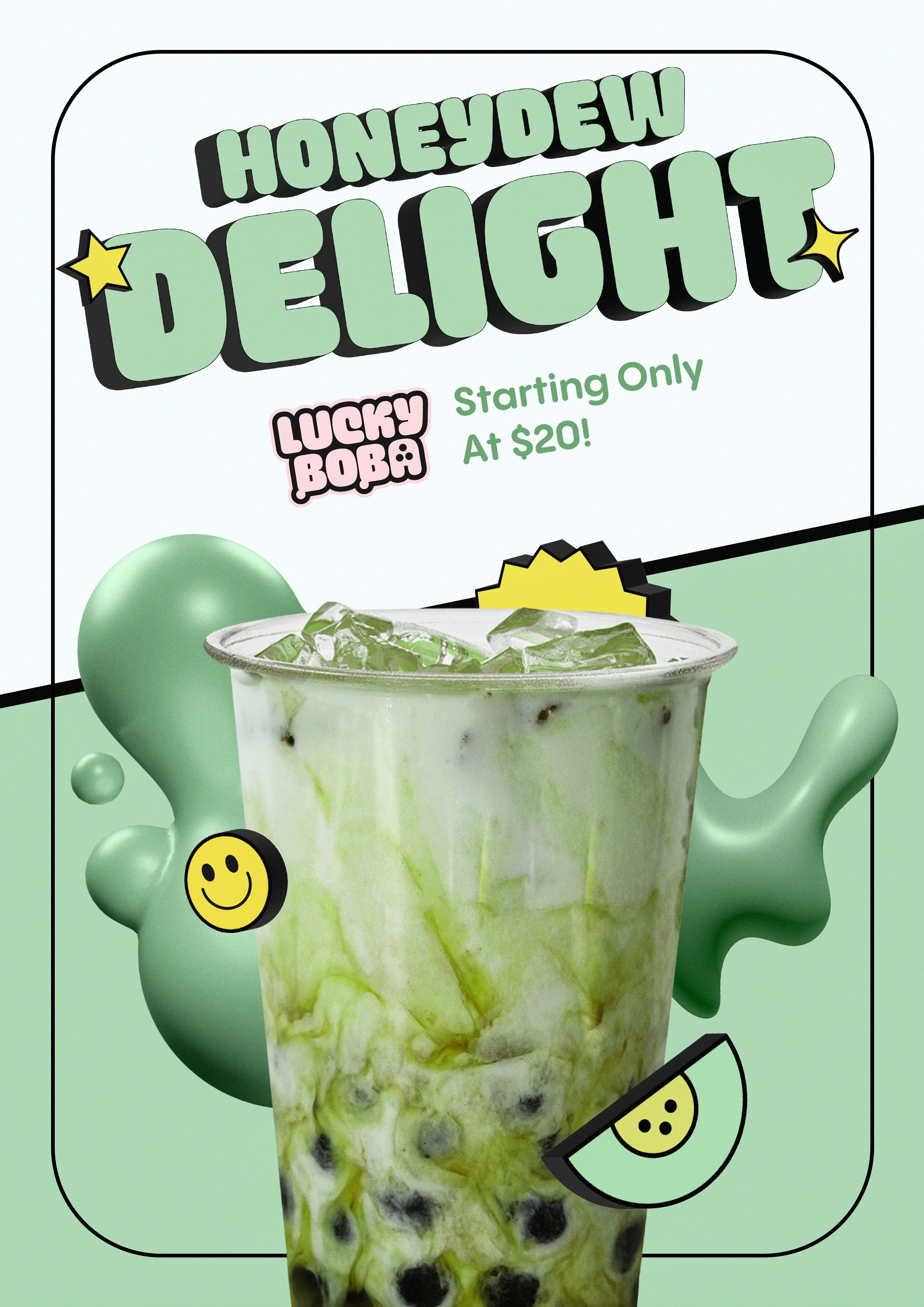 Lucky Boba Honeydew Flavor